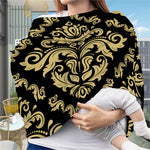 Black And Beige Damask Pattern Print Baby Seat Cover