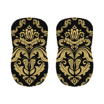 Black And Beige Damask Pattern Print Bar Stool Covers