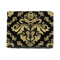Black And Beige Damask Pattern Print Bifold Wallet
