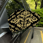 Black And Beige Damask Pattern Print Car Side Mirror Covers