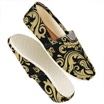 Black And Beige Damask Pattern Print Casual Shoes