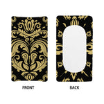 Black And Beige Damask Pattern Print Changing Pad Cover