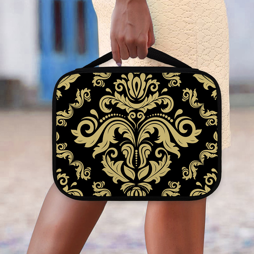 Black And Beige Damask Pattern Print Classic Bible Case