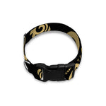 Black And Beige Damask Pattern Print Dog Collar