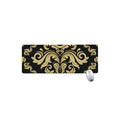 Black And Beige Damask Pattern Print Extended Mouse Pad