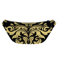 Black And Beige Damask Pattern Print Fanny Pack