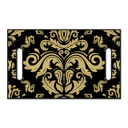 Black And Beige Damask Pattern Print Golf Cart Seat Cover