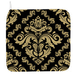Black And Beige Damask Pattern Print Hand Towel