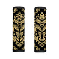 Black And Beige Damask Pattern Print Handle Covers