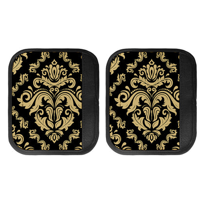 Black And Beige Damask Pattern Print Handle Covers