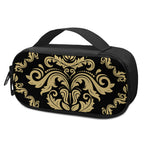 Black And Beige Damask Pattern Print Insulin Cooler Travel Case