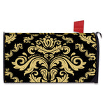 Black And Beige Damask Pattern Print Mailbox Cover