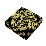 Black And Beige Damask Pattern Print Outdoor Seat Cushion Cover