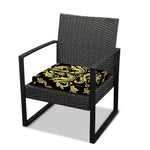 Black And Beige Damask Pattern Print Outdoor Seat Cushion Cover