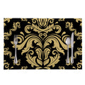 Black And Beige Damask Pattern Print Placemat