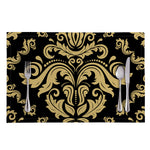 Black And Beige Damask Pattern Print Placemat