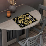 Black And Beige Damask Pattern Print Placemat
