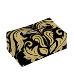 Black And Beige Damask Pattern Print Rectangle Tissue Box Cover