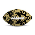 Black And Beige Damask Pattern Print Rugby Ball
