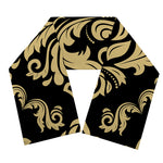 Black And Beige Damask Pattern Print Scarf
