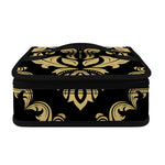 Black And Beige Damask Pattern Print Small Lunch Bag