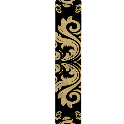 Black And Beige Damask Pattern Print Table Runner