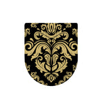 Black And Beige Damask Pattern Print Toilet Lid Cover