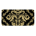Black And Beige Damask Pattern Print Towel
