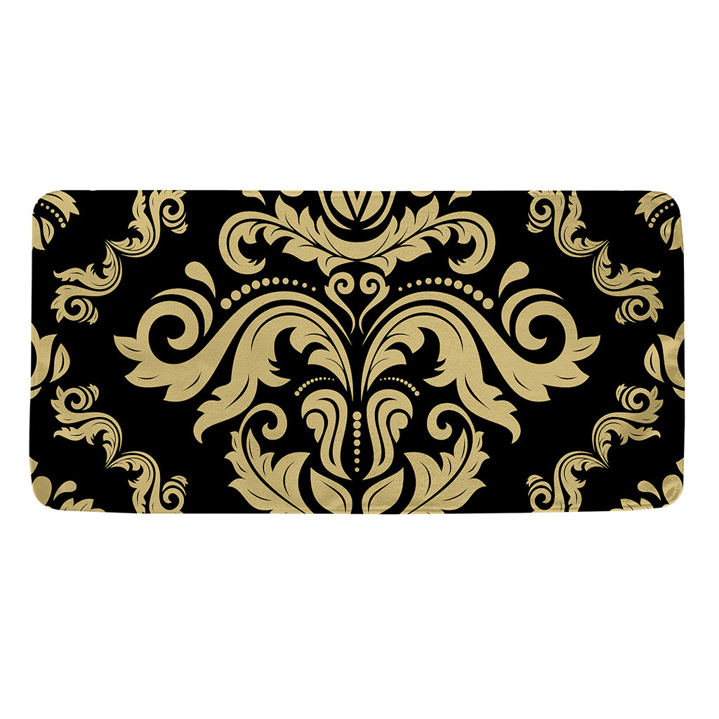 Black And Beige Damask Pattern Print Towel