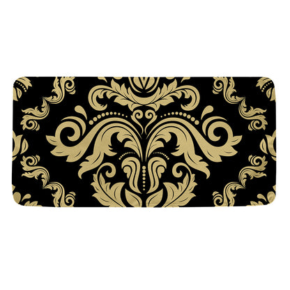 Black And Beige Damask Pattern Print Towel