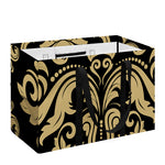 Black And Beige Damask Pattern Print Utility Tote Bag