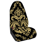 Black And Beige Damask Pattern Print Waterproof Car Seat Cover