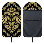 Black And Beige Damask Pattern Print Waterproof Car Seat Cover