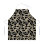 Black And Beige Geometric Triangle Print Adjustable Apron