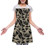 Black And Beige Geometric Triangle Print Adjustable Apron