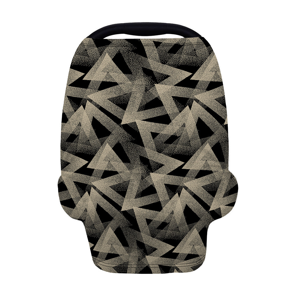 Black And Beige Geometric Triangle Print Baby Seat Cover