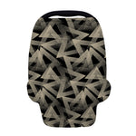Black And Beige Geometric Triangle Print Baby Seat Cover