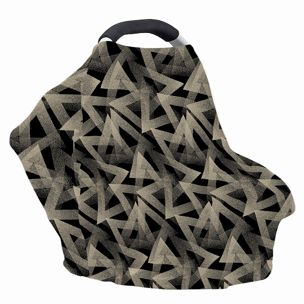 Black And Beige Geometric Triangle Print Baby Seat Cover