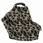 Black And Beige Geometric Triangle Print Baby Seat Cover
