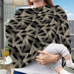 Black And Beige Geometric Triangle Print Baby Seat Cover