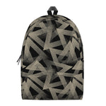 Black And Beige Geometric Triangle Print Backpack