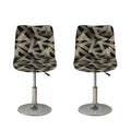 Black And Beige Geometric Triangle Print Bar Stool Covers