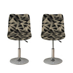 Black And Beige Geometric Triangle Print Bar Stool Covers