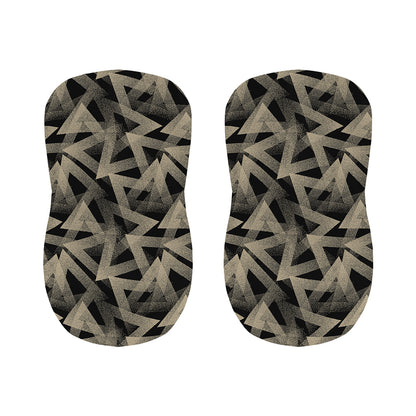 Black And Beige Geometric Triangle Print Bar Stool Covers