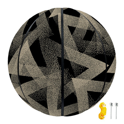 Black And Beige Geometric Triangle Print Basketball
