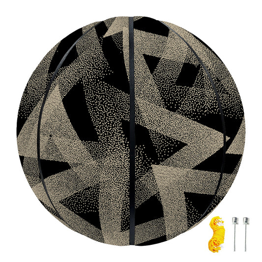 Black And Beige Geometric Triangle Print Basketball