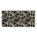 Black And Beige Geometric Triangle Print Beach Towel