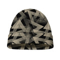 Black And Beige Geometric Triangle Print Beanie