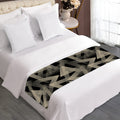 Black And Beige Geometric Triangle Print Bed Runner