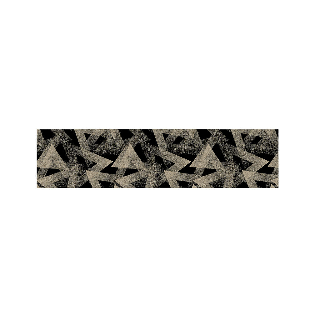 Black And Beige Geometric Triangle Print Bed Runner